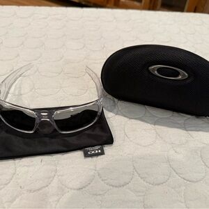 Oakley Transparent and Silver Polarized Sunglasses with Case